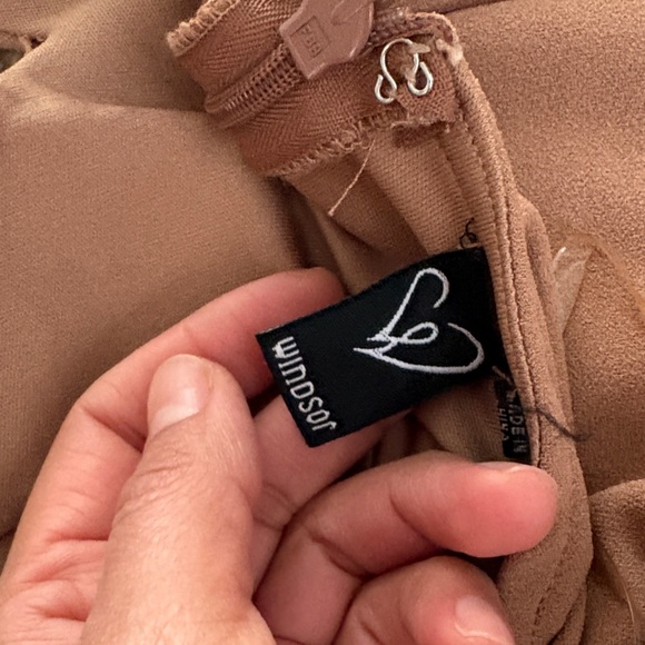 Windsor Tan Backless Dress with Silver Accents - Picture 3 of 9